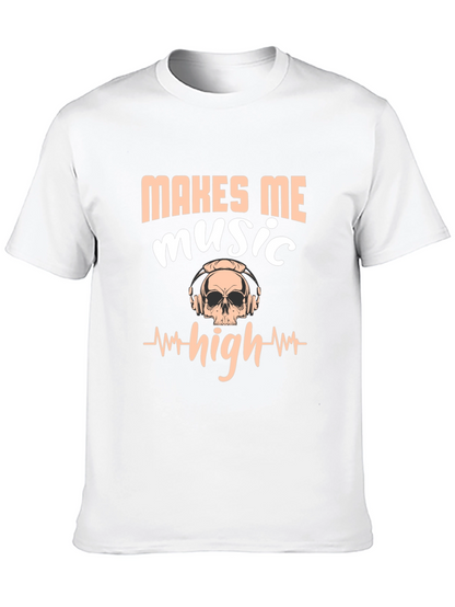 Music Makes Me High Black Graphic Tee