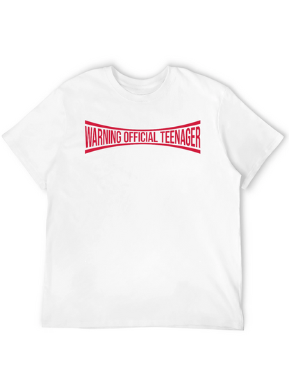 Warning Official Teenager T-Shirt - Black Cotton Tee