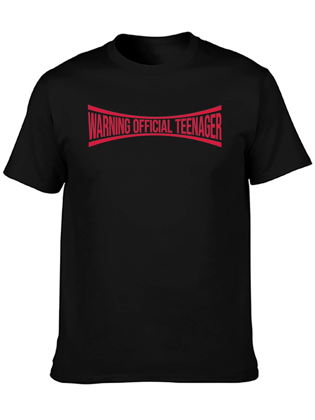 Warning Official Teenager T-Shirt - Black Cotton Tee