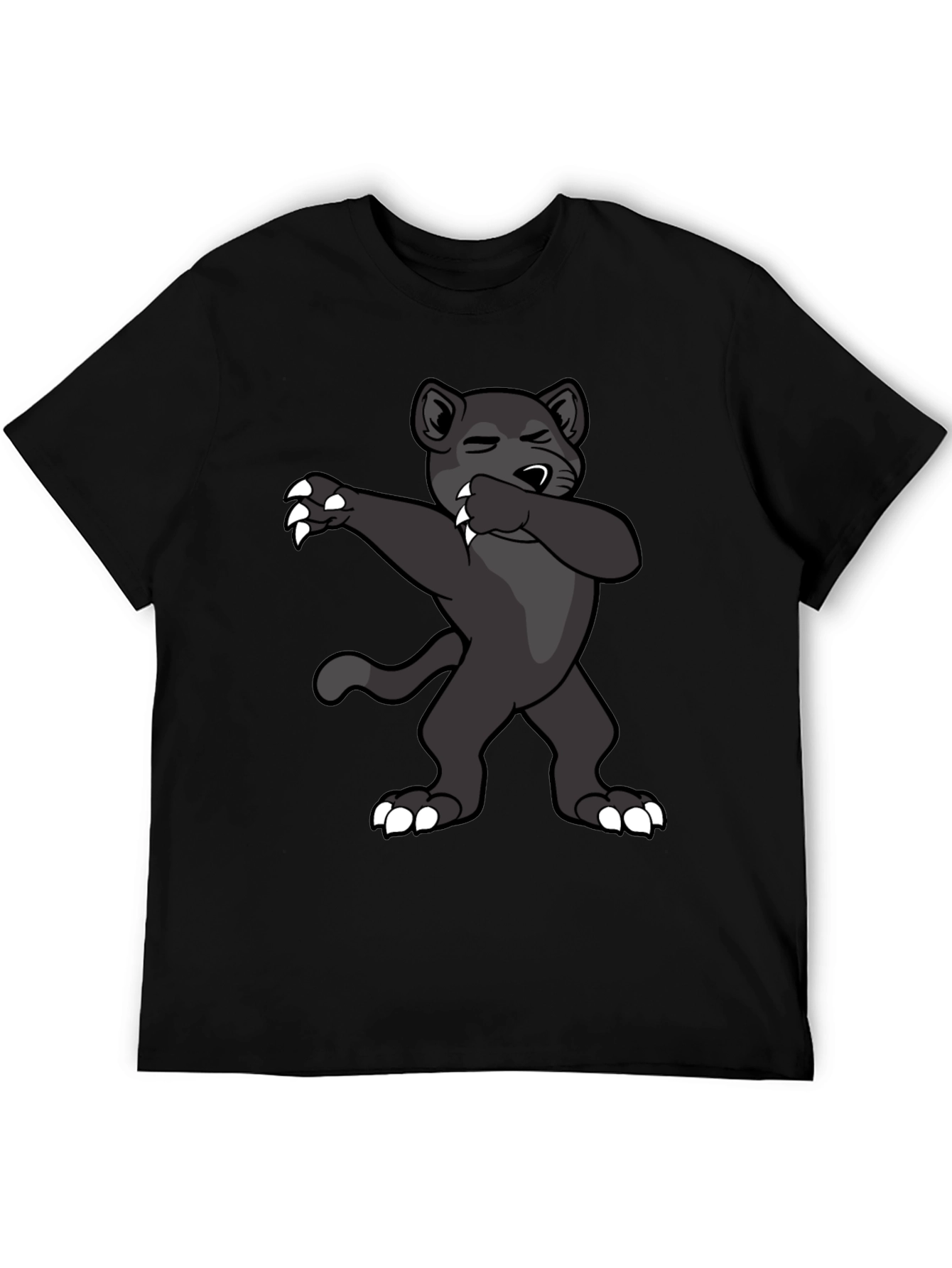 Dabbing Panther Graphic Tee - Mens Black T-Shirt