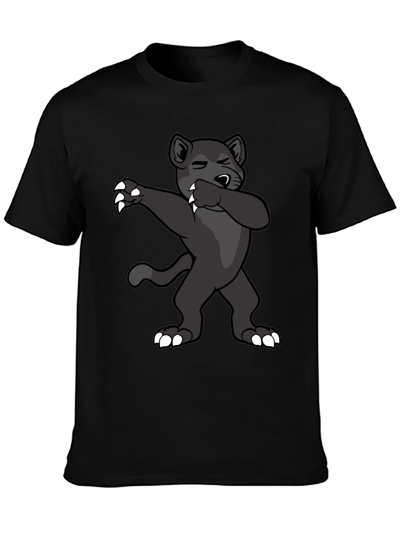 Dabbing Panther Graphic Tee - Mens Black T-Shirt