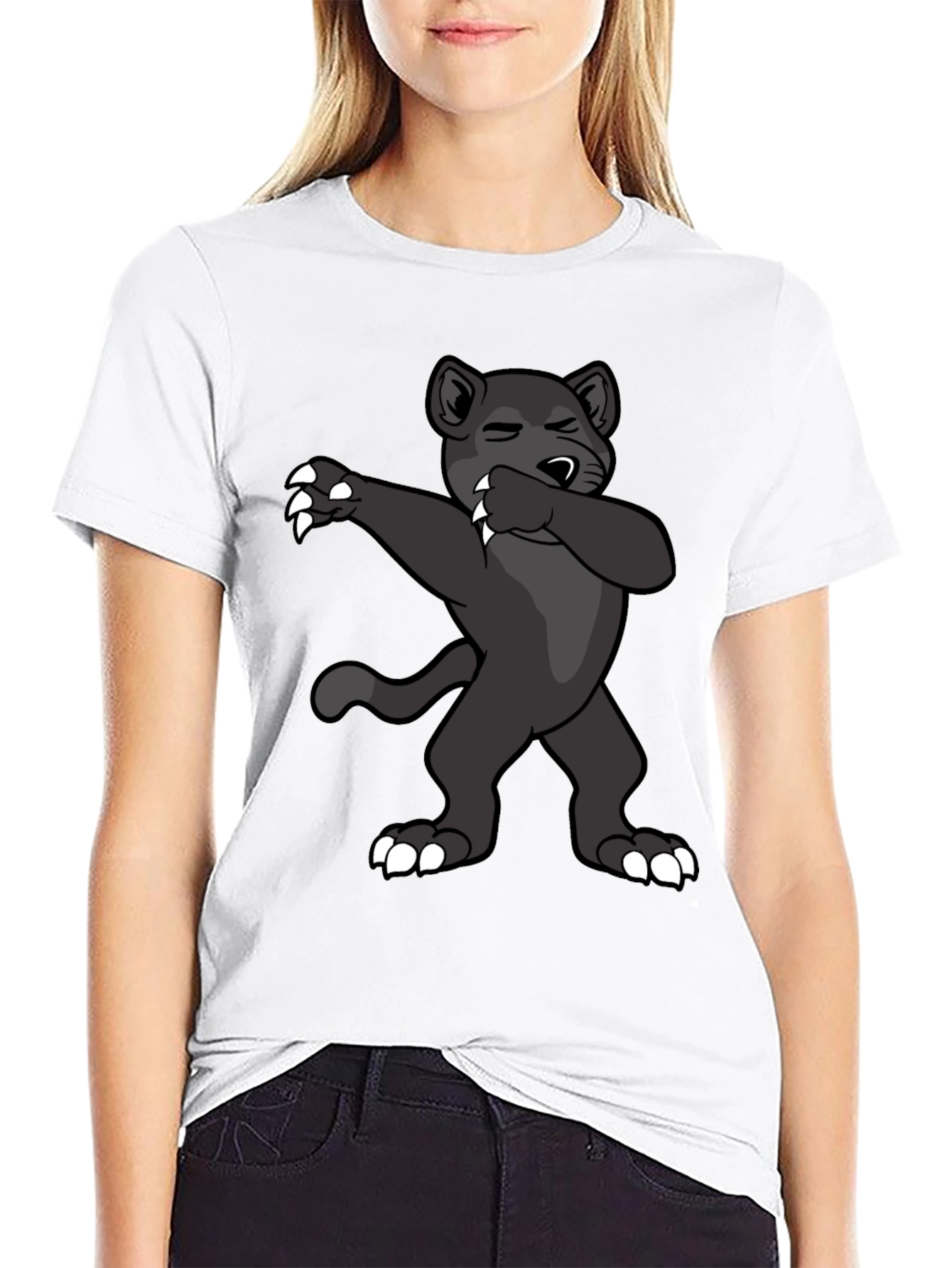 Dabbing Panther Graphic Tee - Mens Black T-Shirt