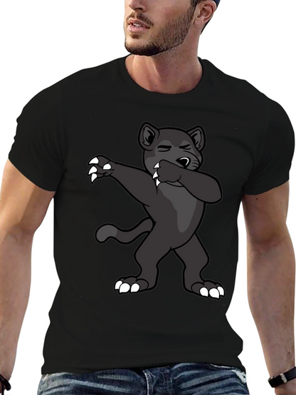 Dabbing Panther Graphic Tee - Mens Black T-Shirt