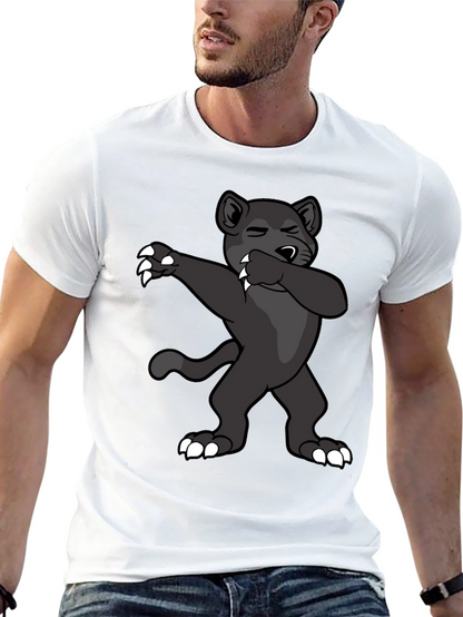 Dabbing Panther Graphic Tee - Mens Black T-Shirt