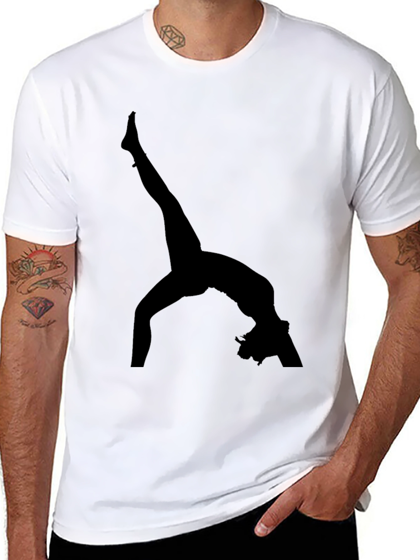 Gymnast Silhouette Black T-Shirt