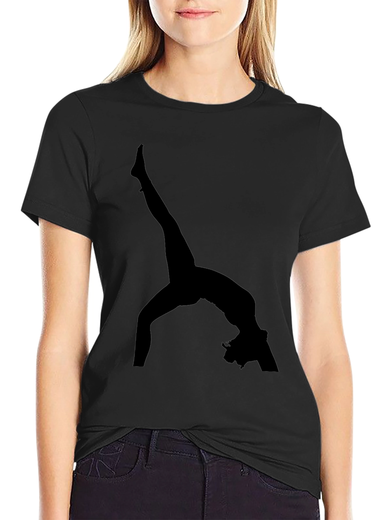 Gymnast Silhouette Black T-Shirt