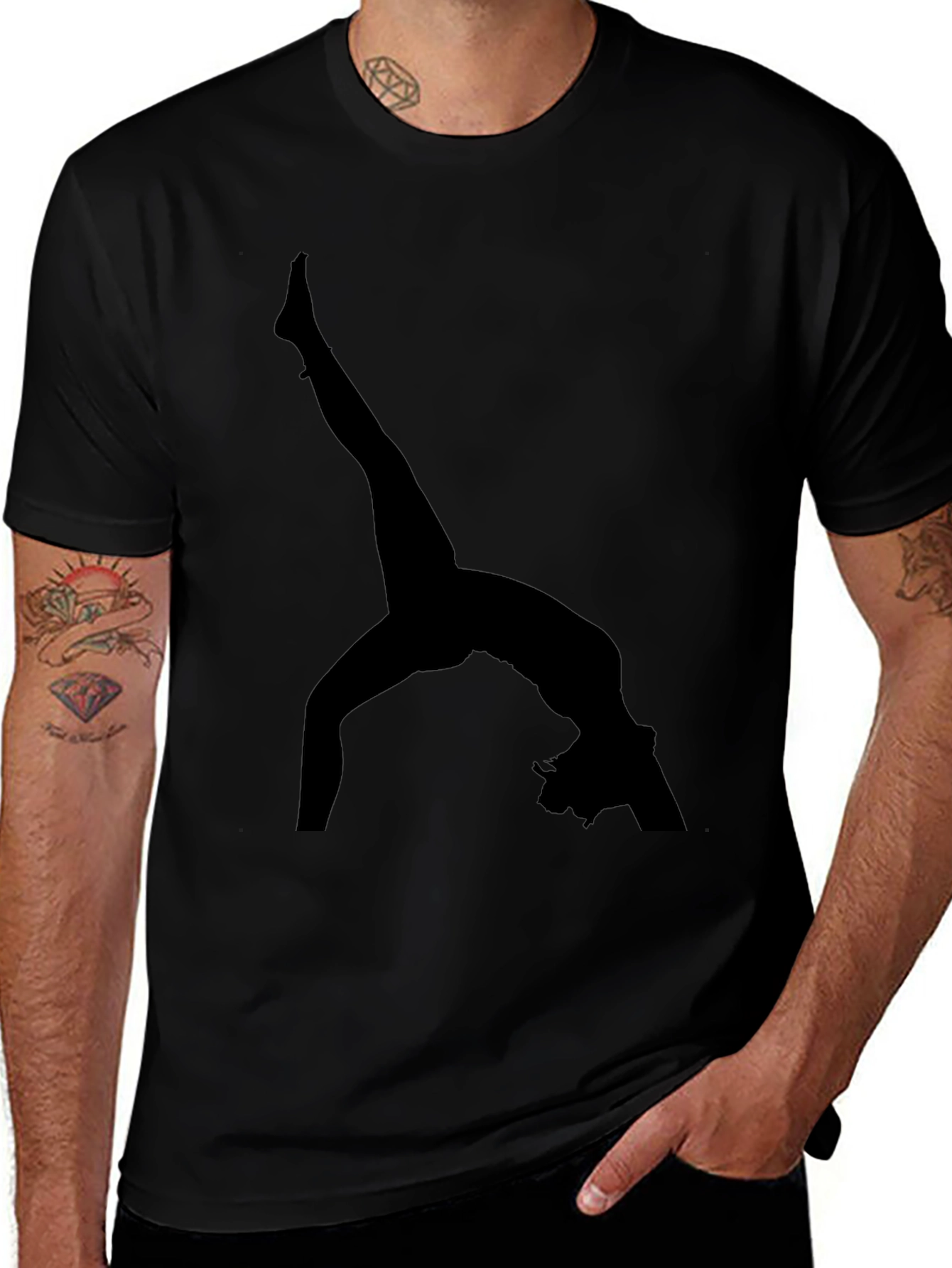 Gymnast Silhouette Black T-Shirt