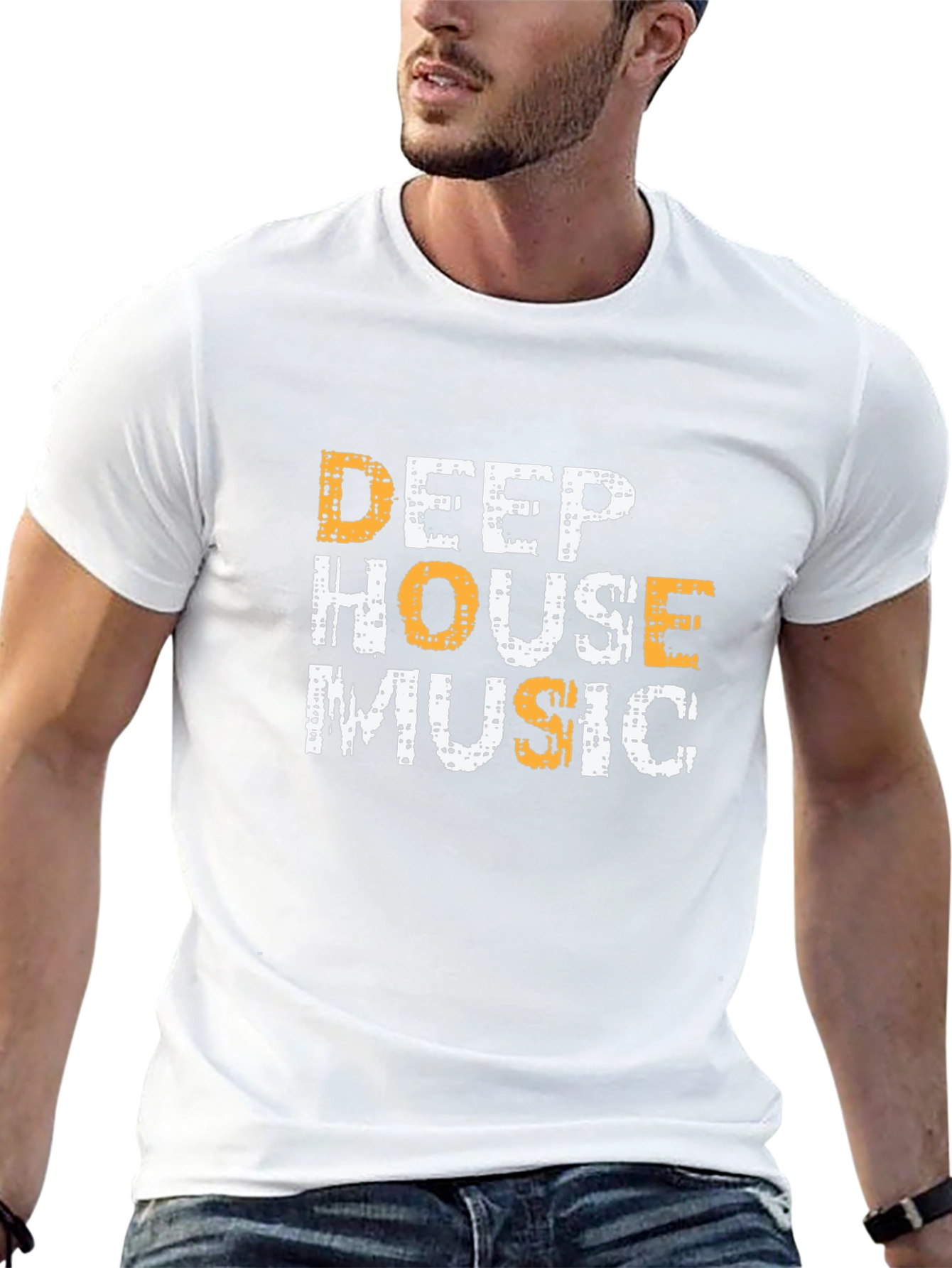 Deep House Music Graphic Tee - Black