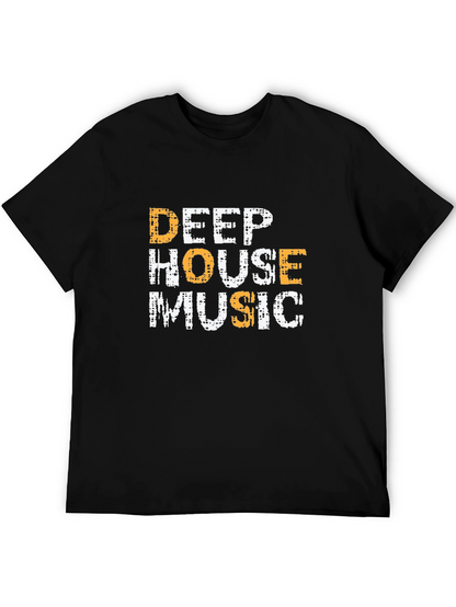 Deep House Music Graphic Tee - Black