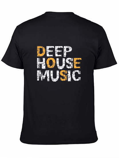 Deep House Music Graphic Tee - Black