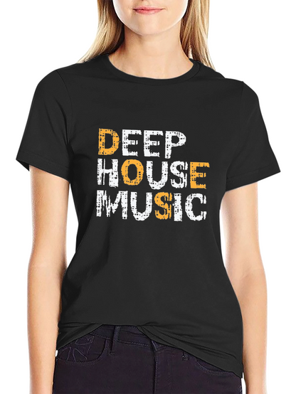 Deep House Music Graphic Tee - Black
