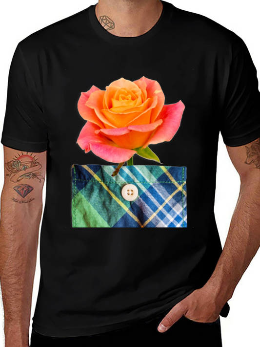 Rose Pocket T-Shirt - Floral Graphic Tee