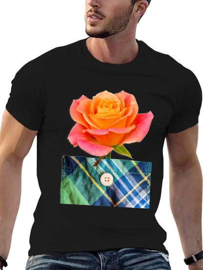 Rose Pocket T-Shirt - Floral Graphic Tee