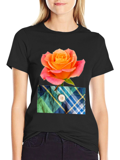 Rose Pocket T-Shirt - Floral Graphic Tee