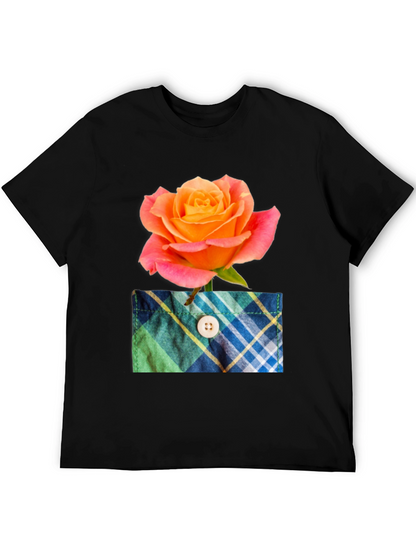 Rose Pocket T-Shirt - Floral Graphic Tee