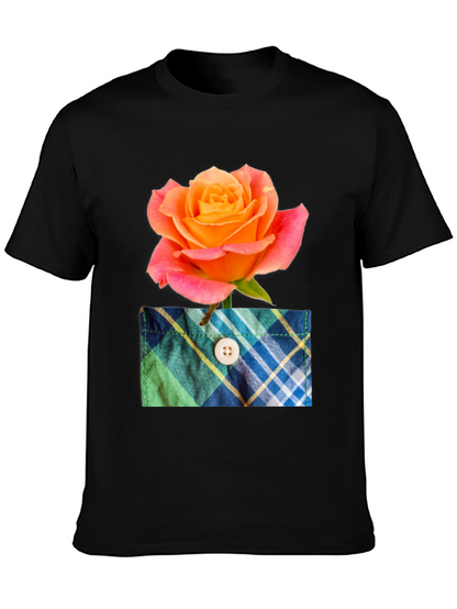Rose Pocket T-Shirt - Floral Graphic Tee