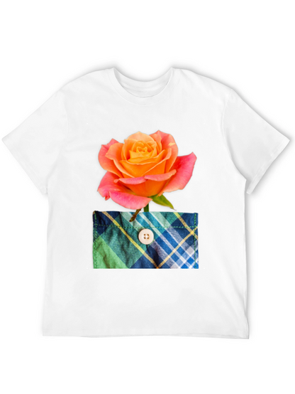 Rose Pocket T-Shirt - Floral Graphic Tee