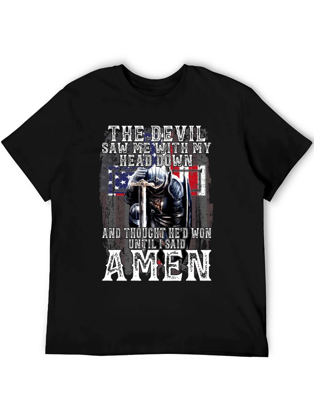 Devil Lost American Flag Knight T-Shirt