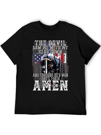 Devil Lost American Flag Knight T-Shirt