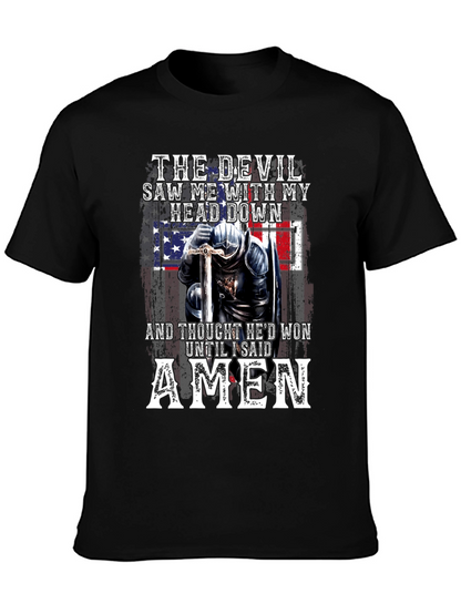 Devil Lost American Flag Knight T-Shirt