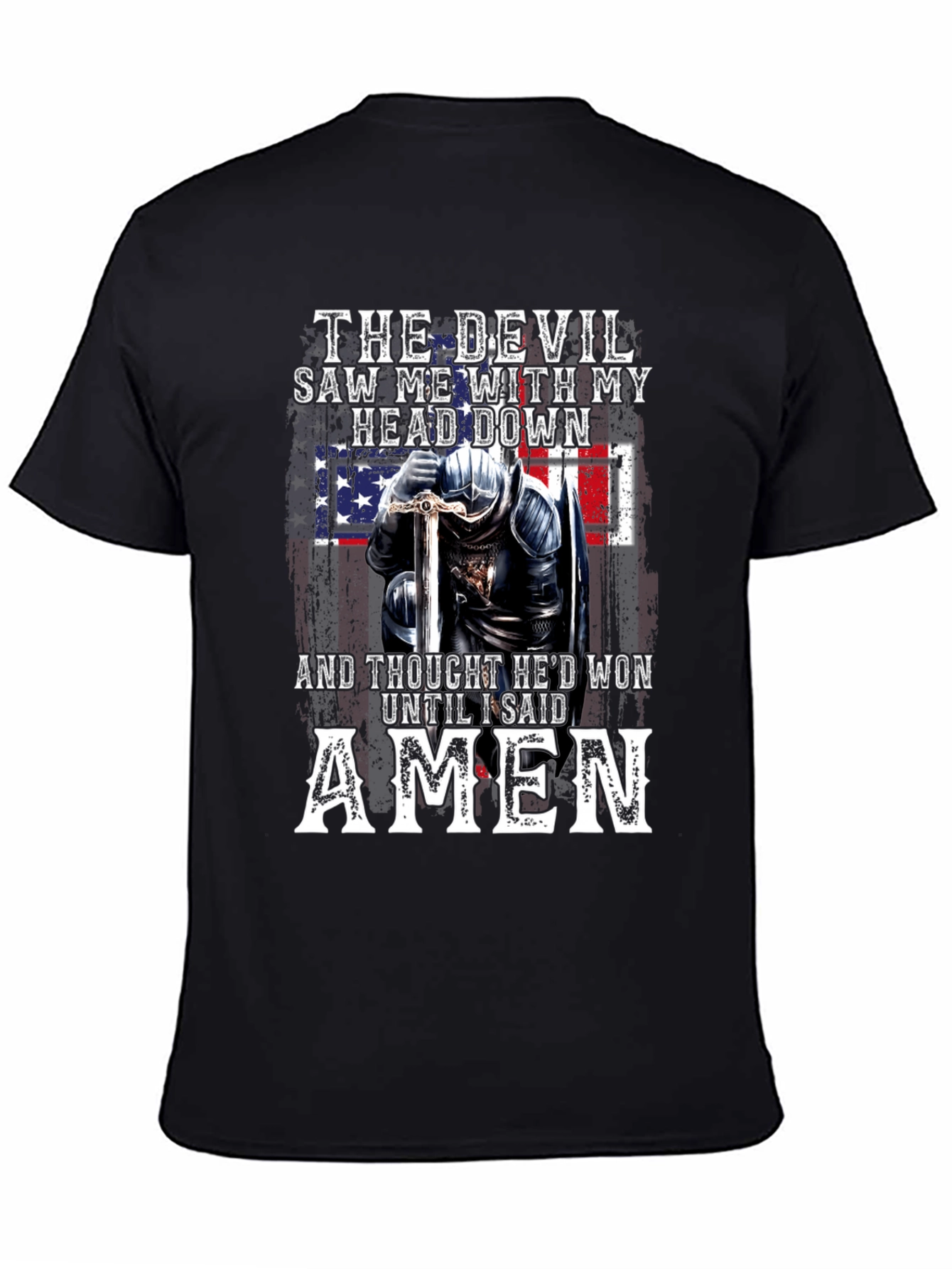Devil Lost American Flag Knight T-Shirt