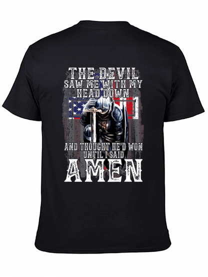 Devil Lost American Flag Knight T-Shirt
