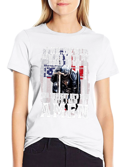 Devil Lost American Flag Knight T-Shirt