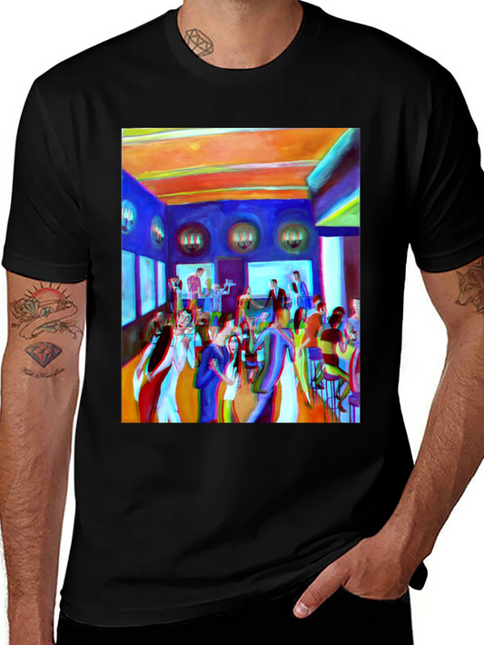 Artistic Party Scene Graphic T-Shirt
