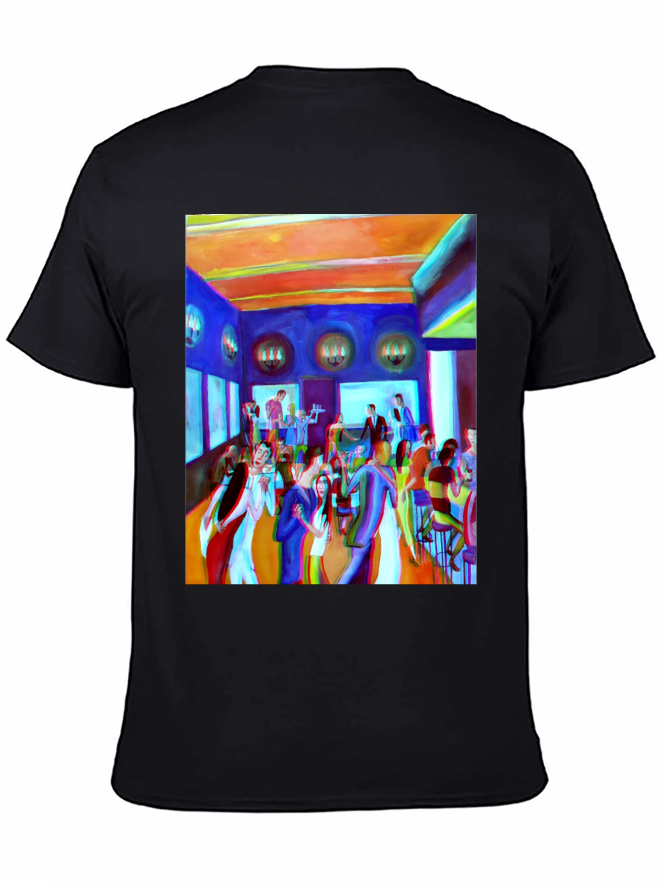 Artistic Party Scene Graphic T-Shirt