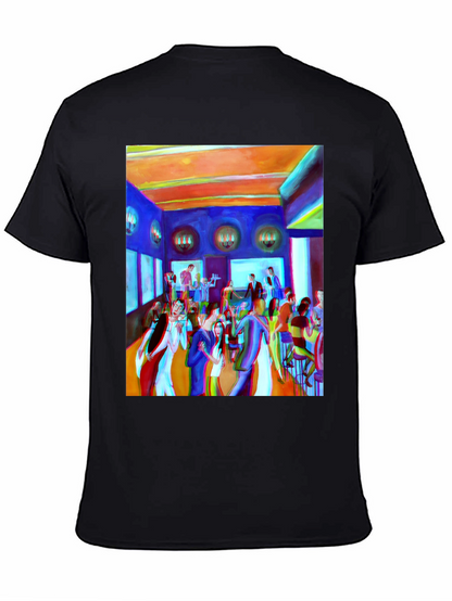 Artistic Party Scene Graphic T-Shirt