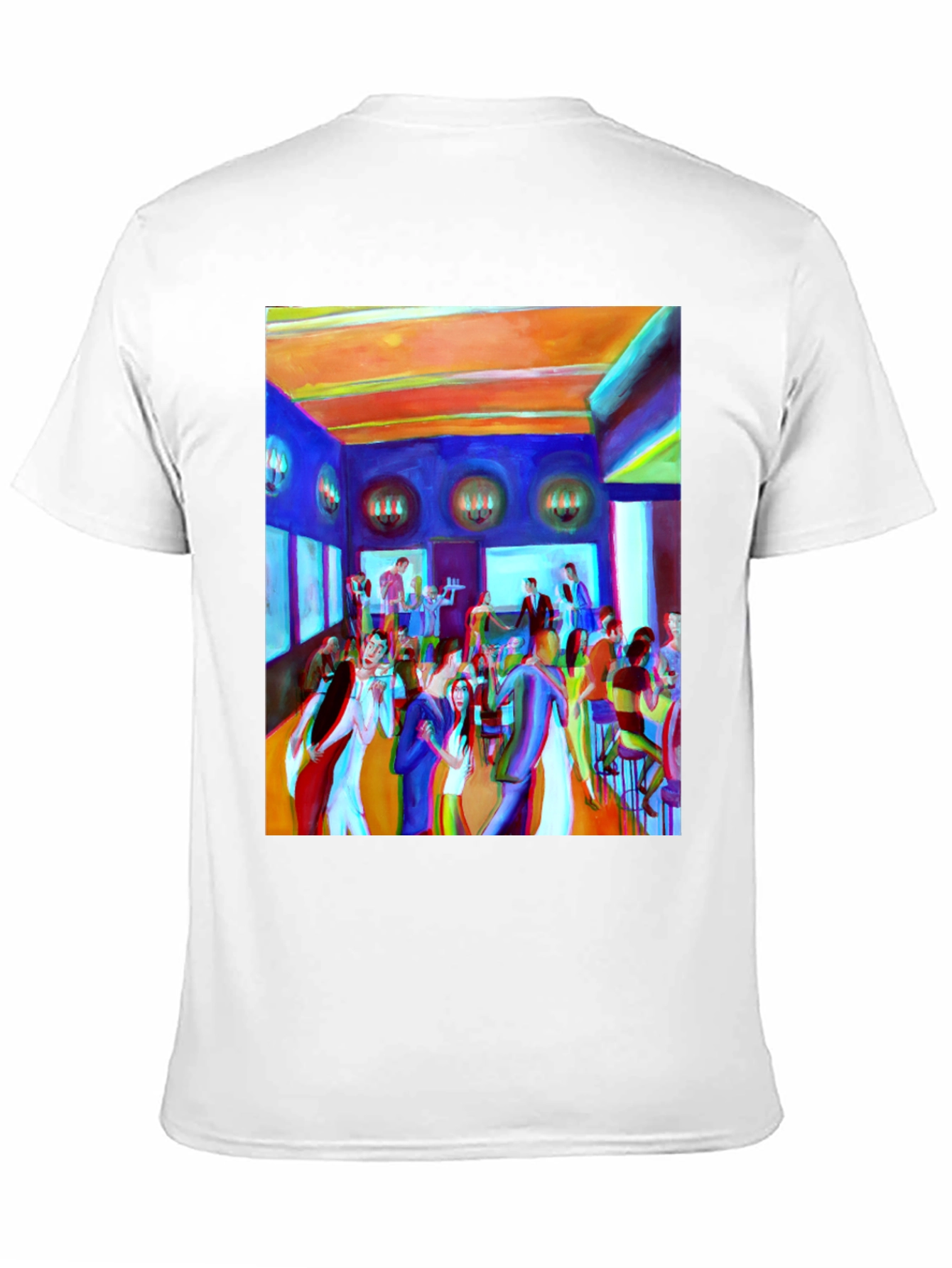 Artistic Party Scene Graphic T-Shirt