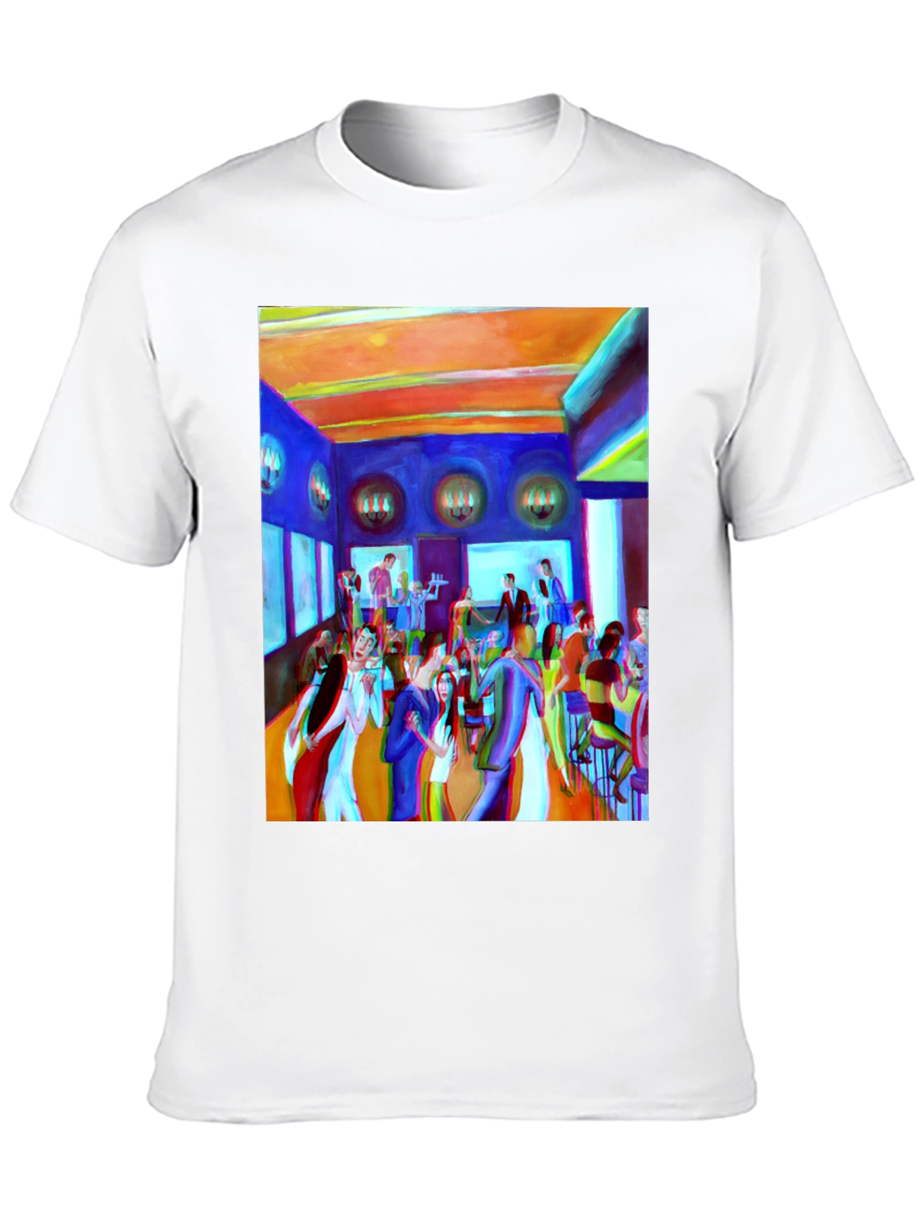 Artistic Party Scene Graphic T-Shirt