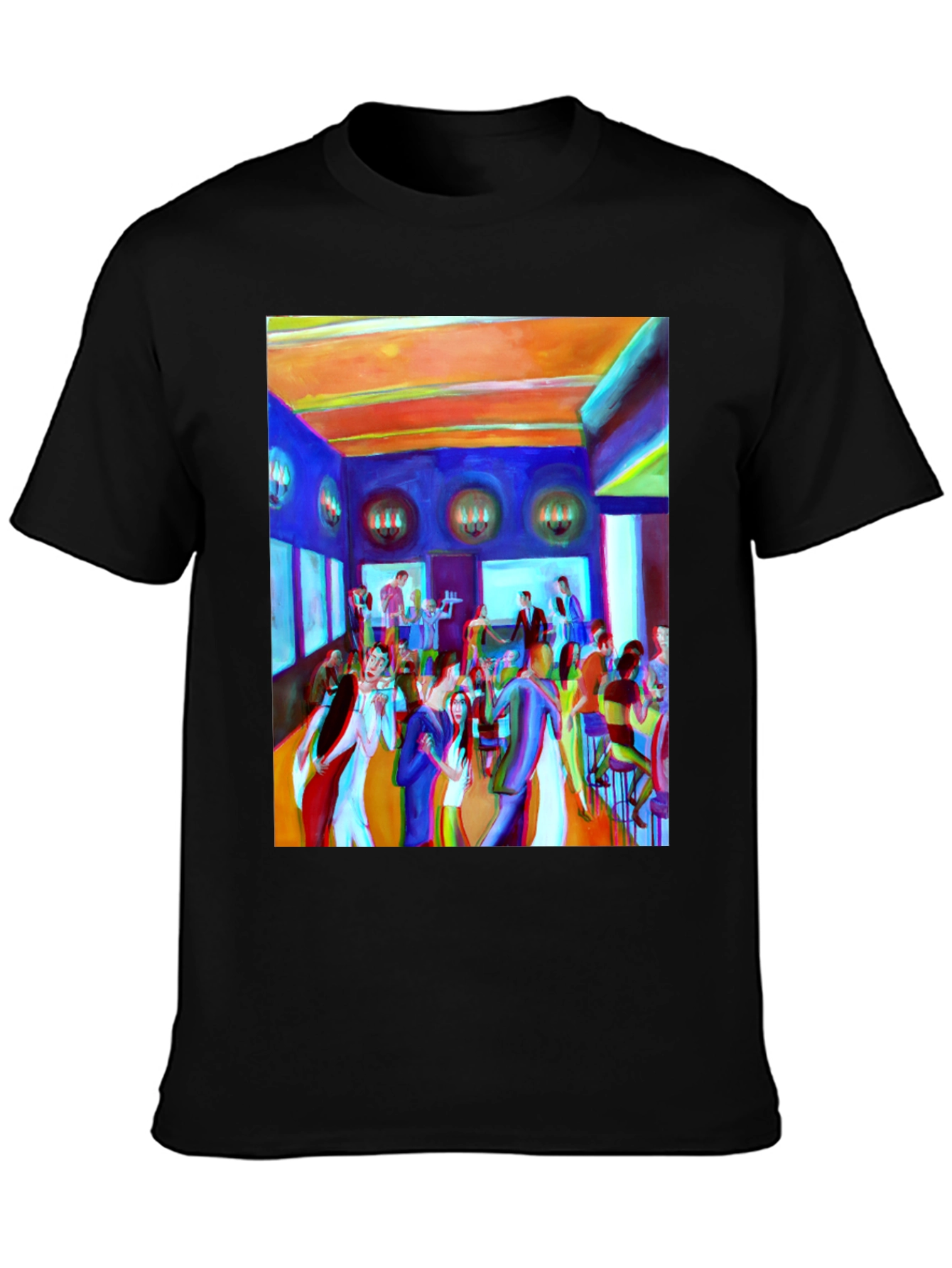 Artistic Party Scene Graphic T-Shirt