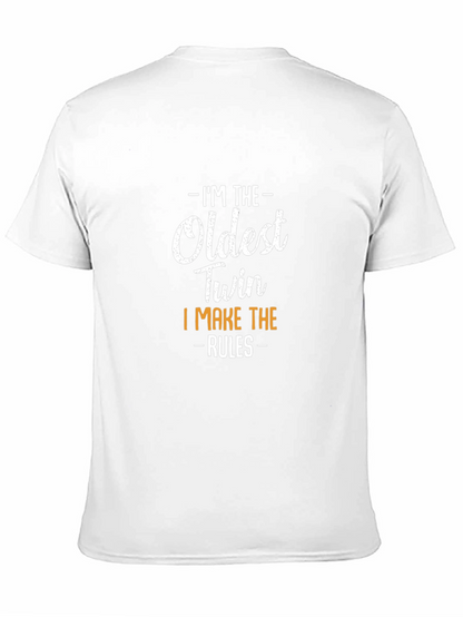 Oldest Twin Rules T-Shirt Funny Sibling Tee