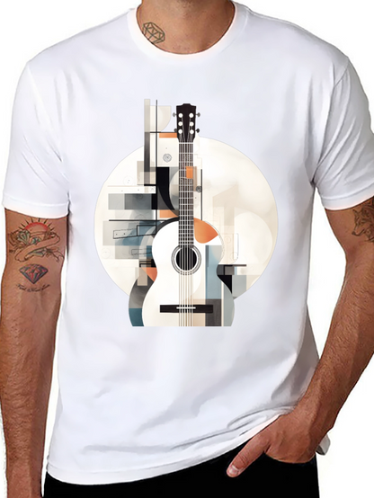 Abstract Guitar Graphic Tee - Modern Music Lovers Shirt