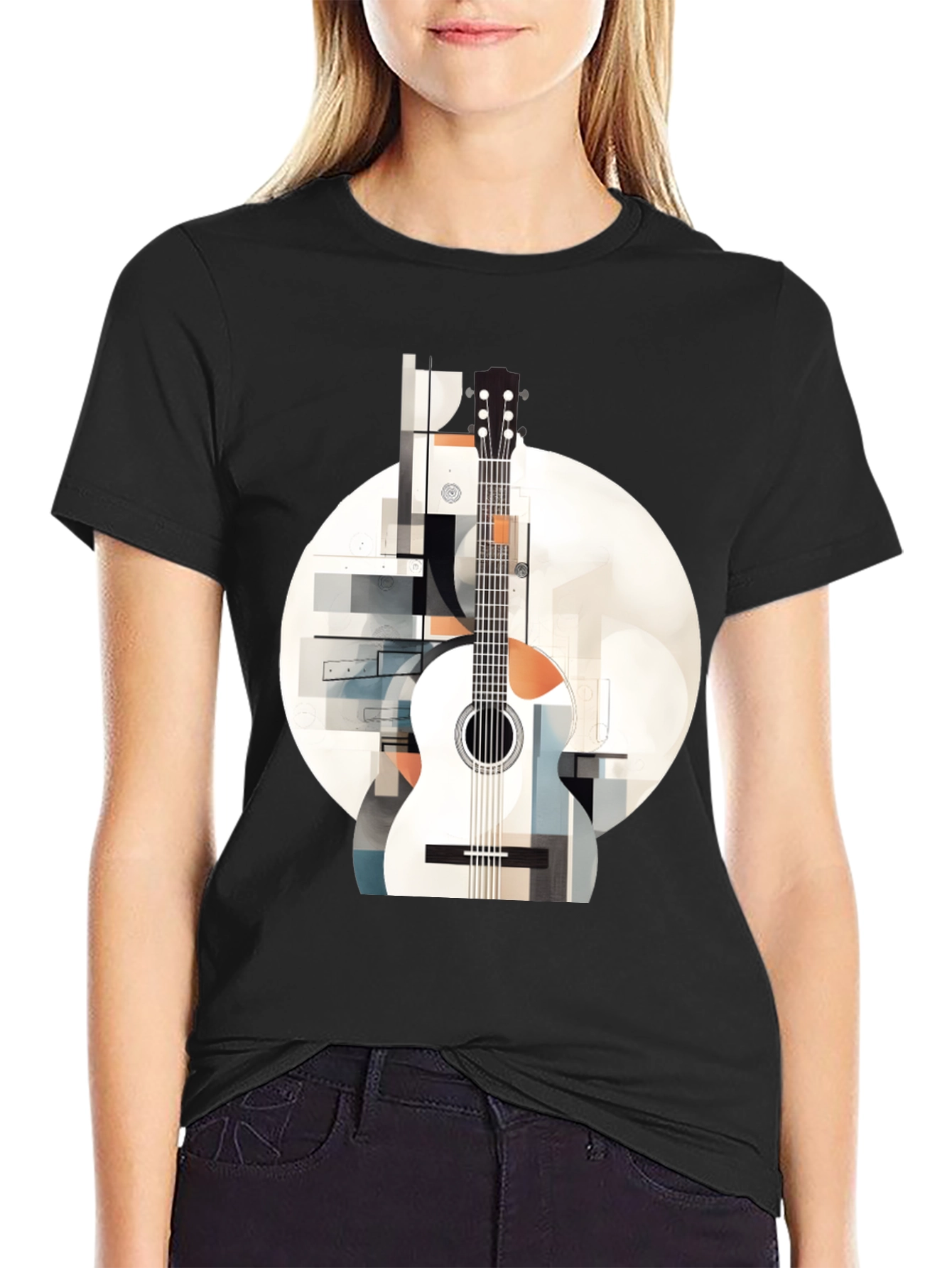 Abstract Guitar Graphic Tee - Modern Music Lovers Shirt