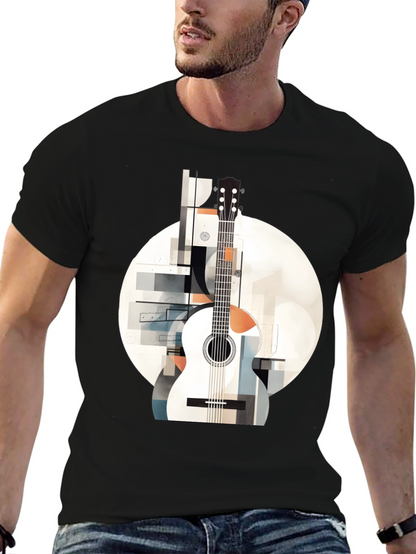 Abstract Guitar Graphic Tee - Modern Music Lovers Shirt