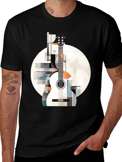 Abstract Guitar Graphic Tee - Modern Music Lovers Shirt