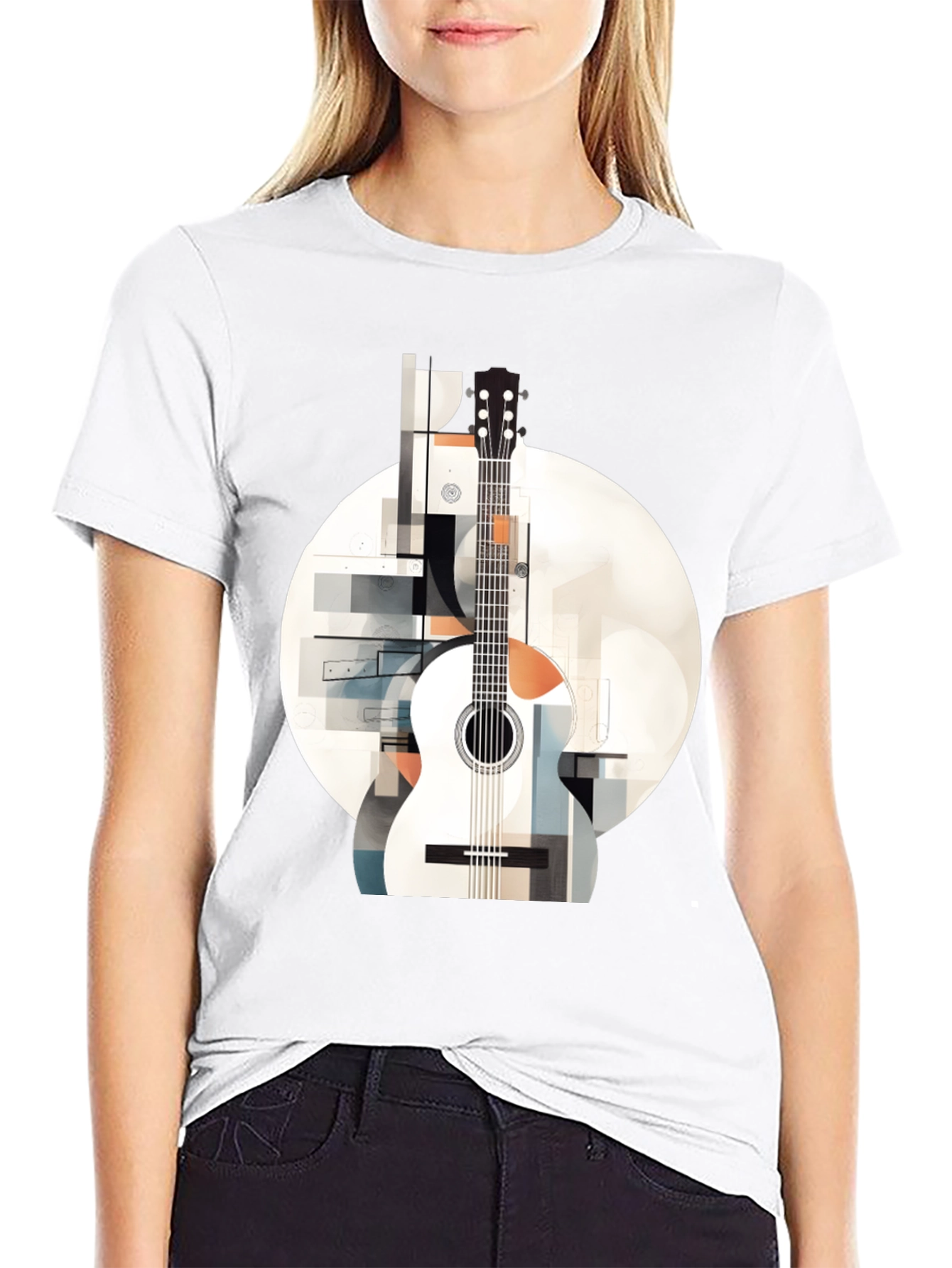 Abstract Guitar Graphic Tee - Modern Music Lovers Shirt
