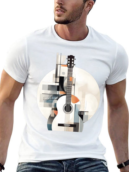Abstract Guitar Graphic Tee - Modern Music Lovers Shirt