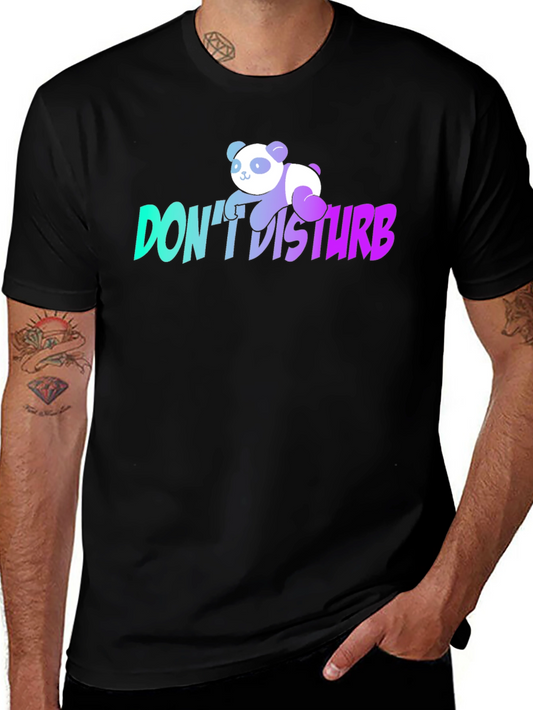 Dont Disturb Panda Graphic T-Shirt - Black