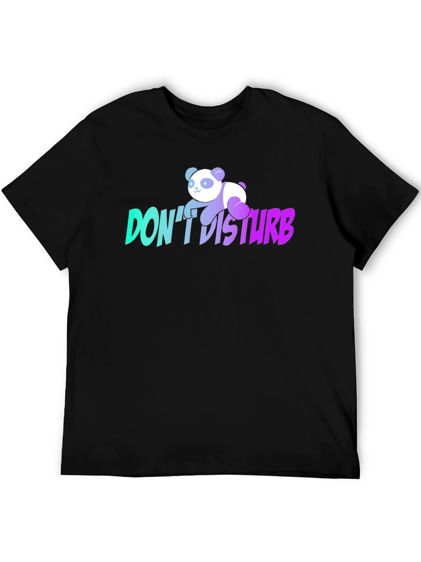 Dont Disturb Panda Graphic T-Shirt - Black