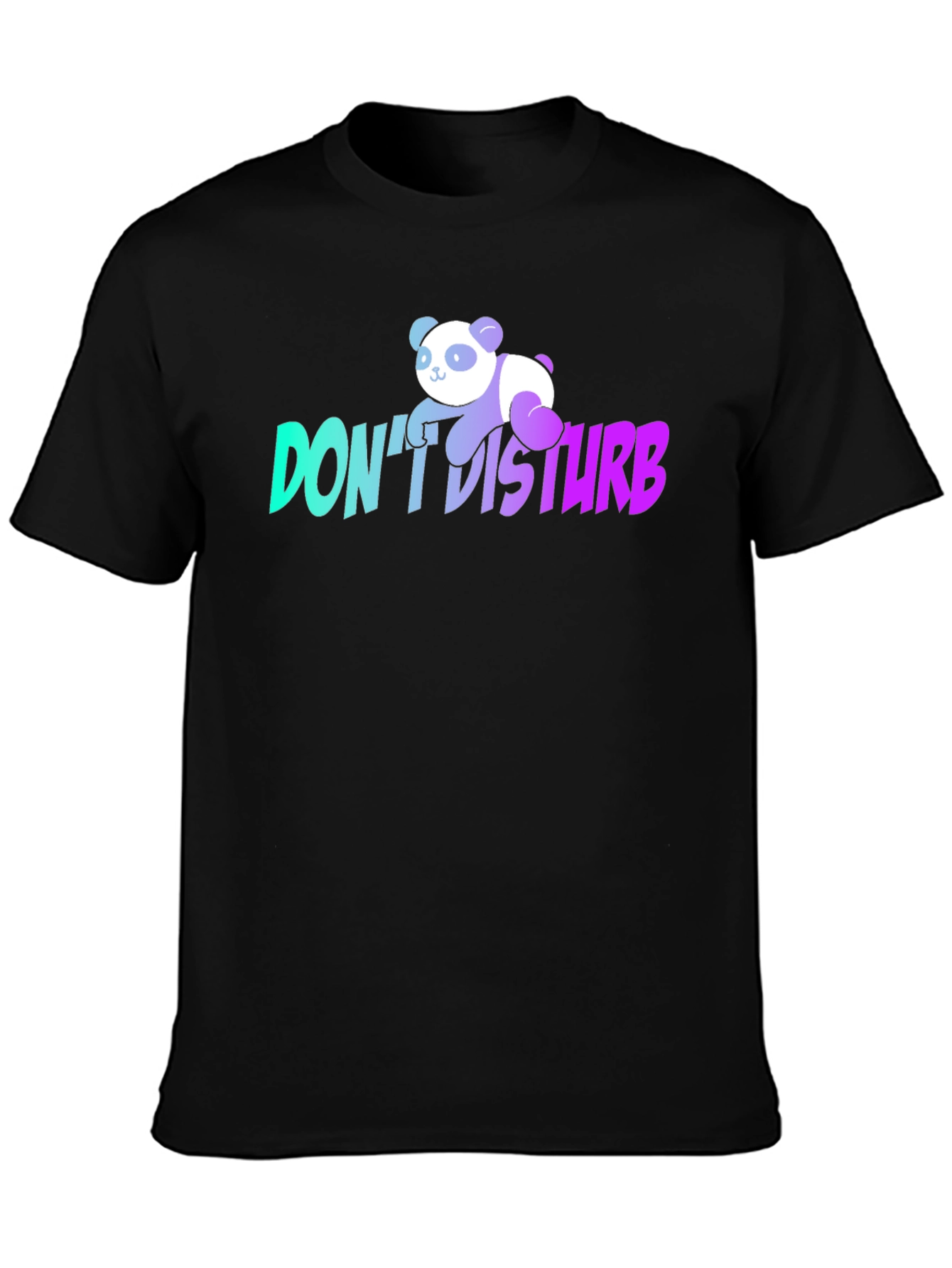 Dont Disturb Panda Graphic T-Shirt - Black