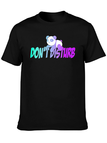Dont Disturb Panda Graphic T-Shirt - Black