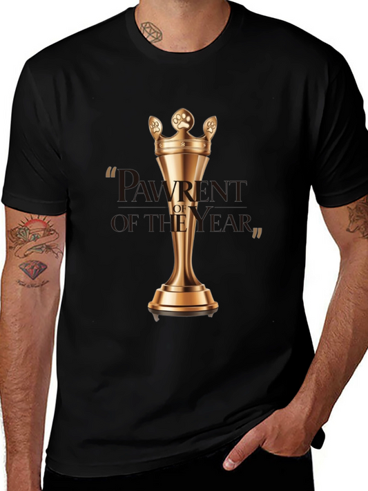 Pawrent of the Year Graphic Tee - Black Cotton T-Shirt