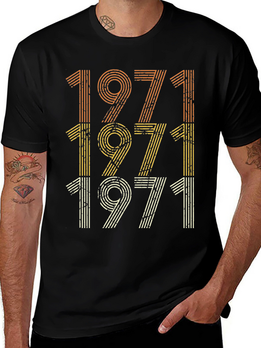 Vintage 1971 Striped Design T-Shirt