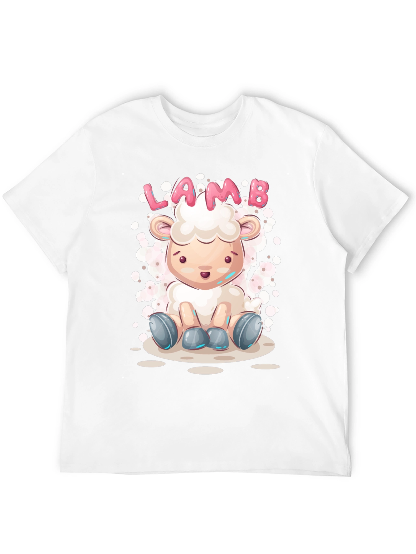 Cute Lamb Cartoon T-Shirt - Unisex Black Tee