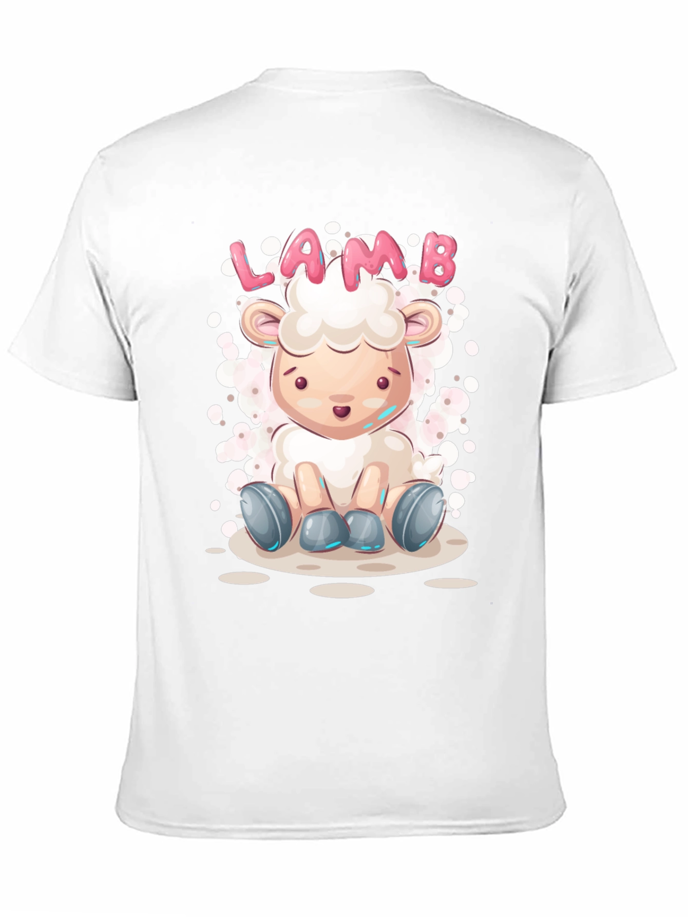 Cute Lamb Cartoon T-Shirt - Unisex Black Tee