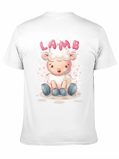 Cute Lamb Cartoon T-Shirt - Unisex Black Tee