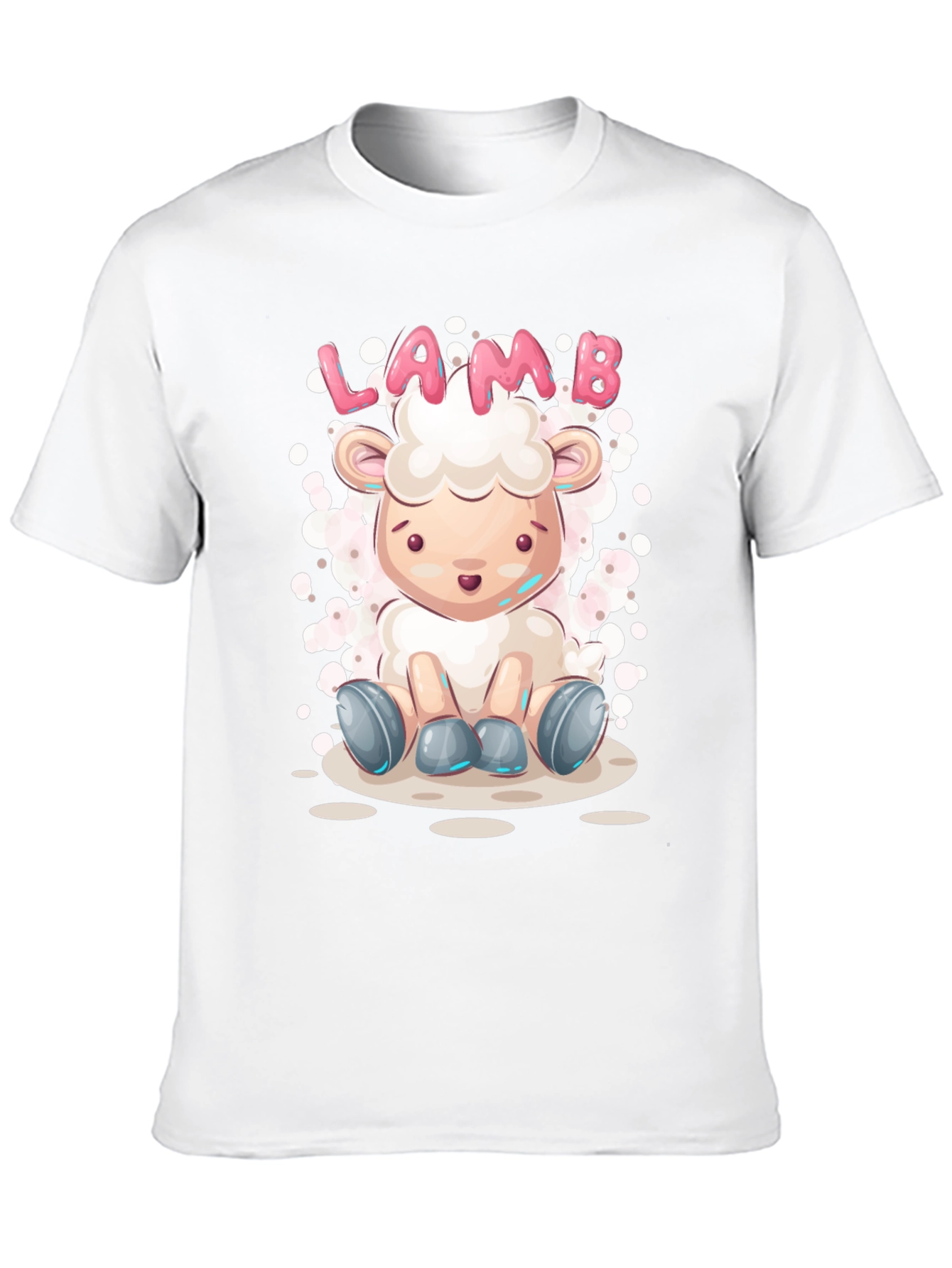 Cute Lamb Cartoon T-Shirt - Unisex Black Tee